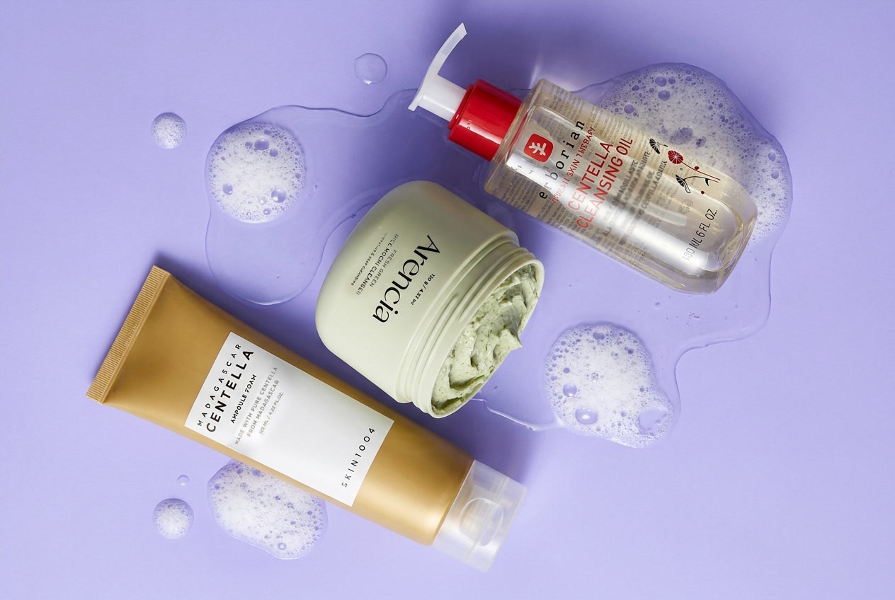 Huile démaquillante, baume nettoyant et nettoyant moussant K-Beauty