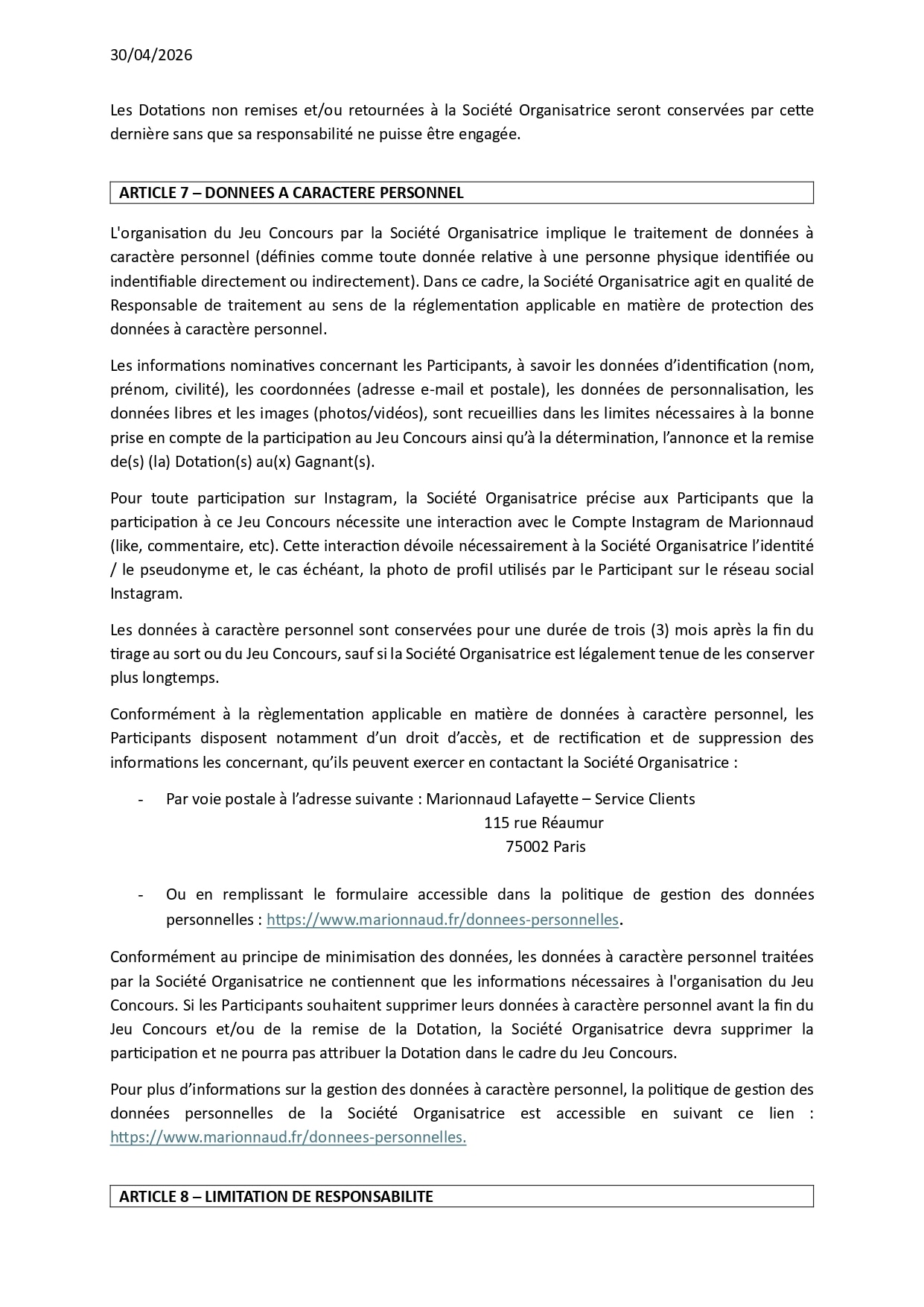 REGLEMENT
