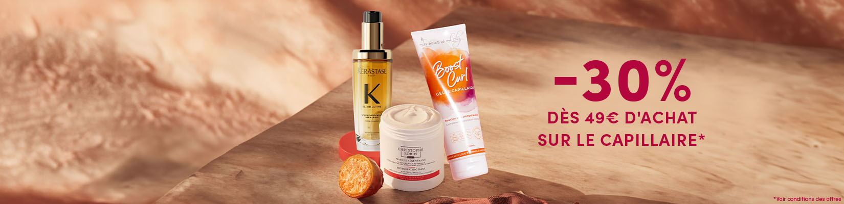 -30% sur le capillaire dès 49€ d&apos;achat