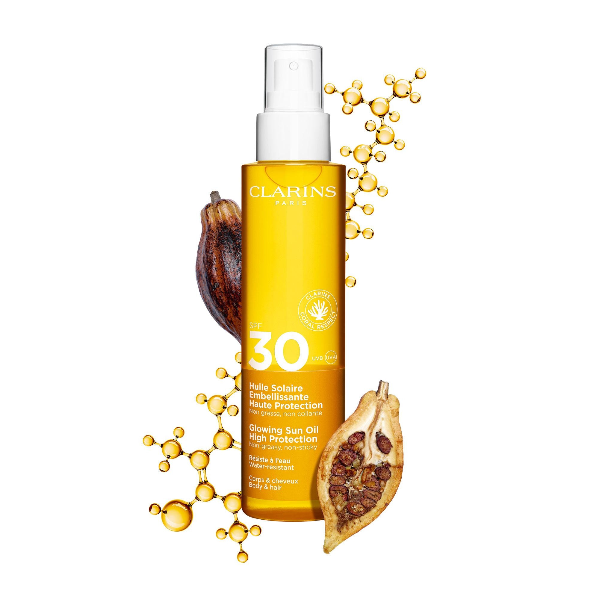 Huile solaire embellissante haute protection corps spf30