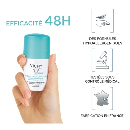 100ML VICHY V HYPOALLERGENIQUE Déodorant 48H anti-transpirant bille  1 of 4 