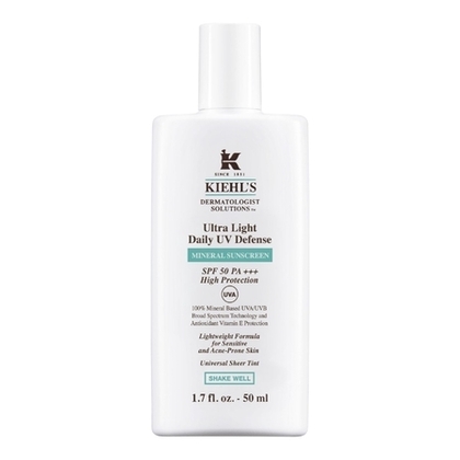 50ML KIEHLS ULTRA LIGHT DAILY UV DEFENSE Fluide solaire minéral visage SPF50 peaux sensible & à tendance acnéique  1 of 1 