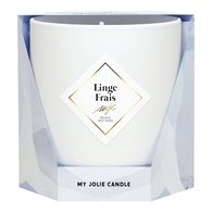  MY JOLIE CANDLE BOUGIE BIJOU Bougie collier or billes beige linge frais les essentielles  1 of 2 