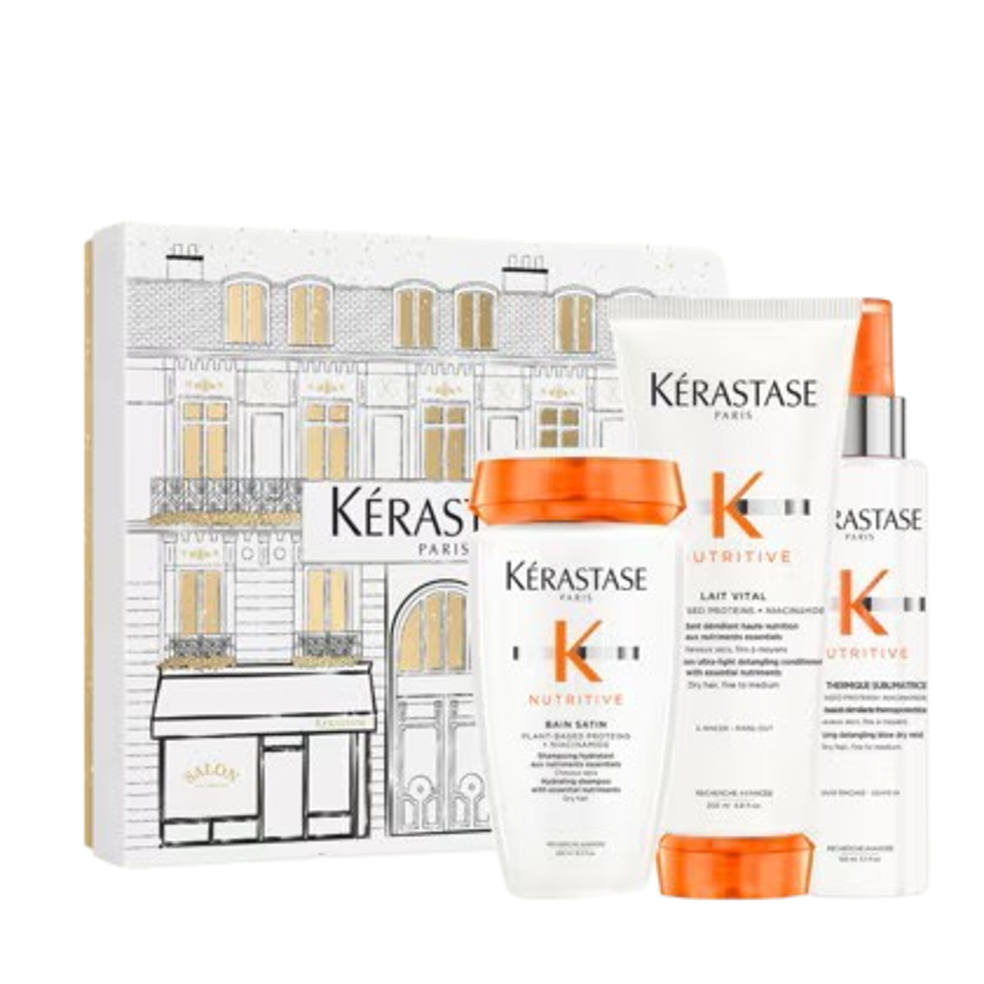 Kérastase - Nutritive - Coffret Routine Shampoing + Soin + Lait Pour Cheveux Secs À Très Secs