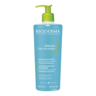 500ML BIODERMA SÉBIUM Gel moussant nettoyant purifiant peau grasse  1 of 2 