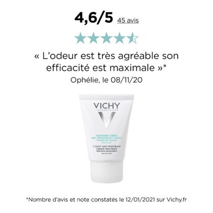 30ML VICHY V HYPOALLERGENIQUE Traitement crème anti-transpirant 7 jours  1 of 3 