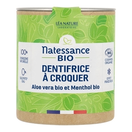 52G Natessance HYGIENE BUCCO DENTAIRE Dentifrice à croquer Aloe Vera et Menthol  1 of 3 