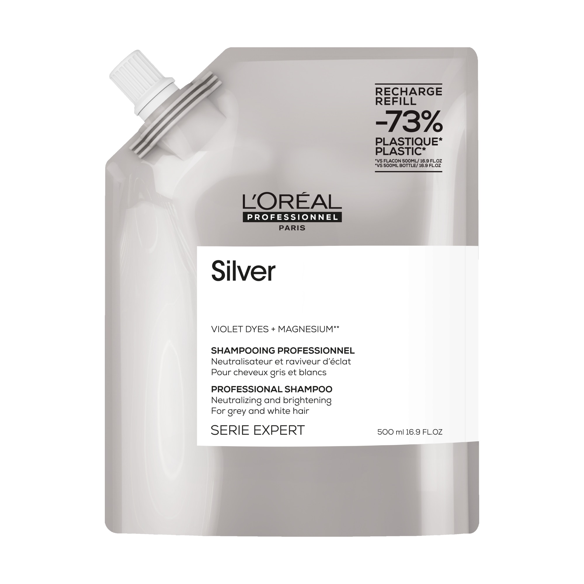 L'oréal Professionnel - Serie Expert - Shampooing Déjaunissant Pour Cheveux Gris Et Blancs. - 500ml