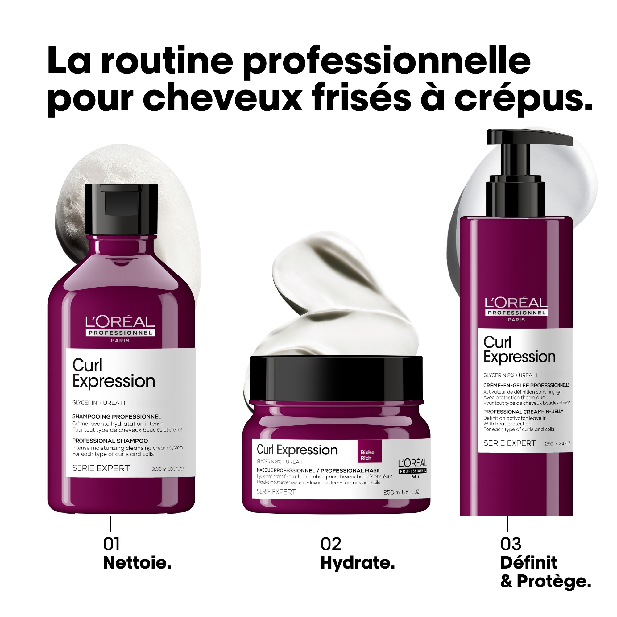 Crème-en-gelée activatrice de définition sans rinçage avec protection thermique