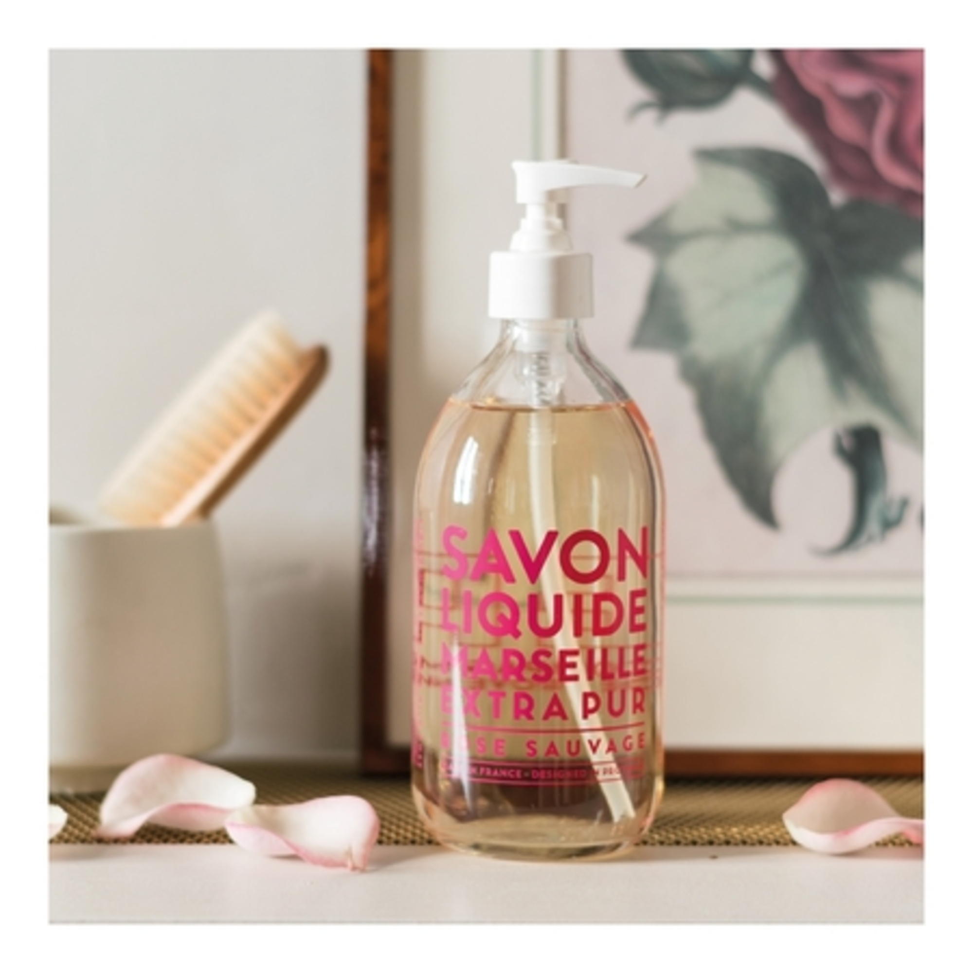 Savon liquide de Marseille rose sauvage