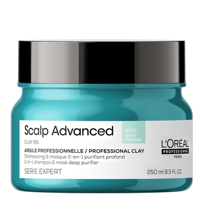 250ML L'ORÉAL PROFESSIONNEL SERIE EXPERT SCALP ADVANCED  Shampoing et masque 2-en-1 purifiant - Argile professionnelle  1 of 4 