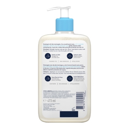 473ML CERAVE SA ANTI-RUGOSITES Gel nettoyant exfoliant doux corps peaux très sèches, rugueuses et kératose pilaire  1 of 4 