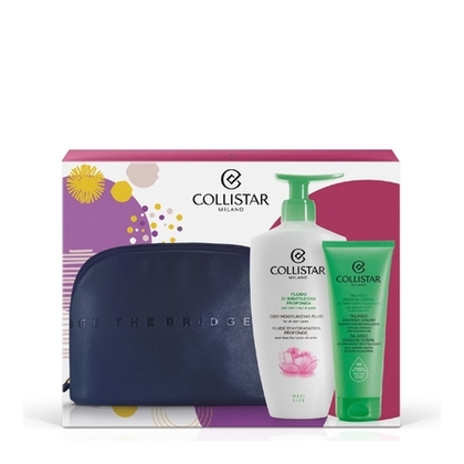  COLLISTAR SOIN CORPS Coffret corps fluide d'hydratation profonde + Talasso-Scrub énergisant + Travel-Bag THE BRIDGE  1 of 1 Coffret corps fluide d'hydratation profonde + Talasso-Scrub énergisant + Travel-Bag THE BRIDGE