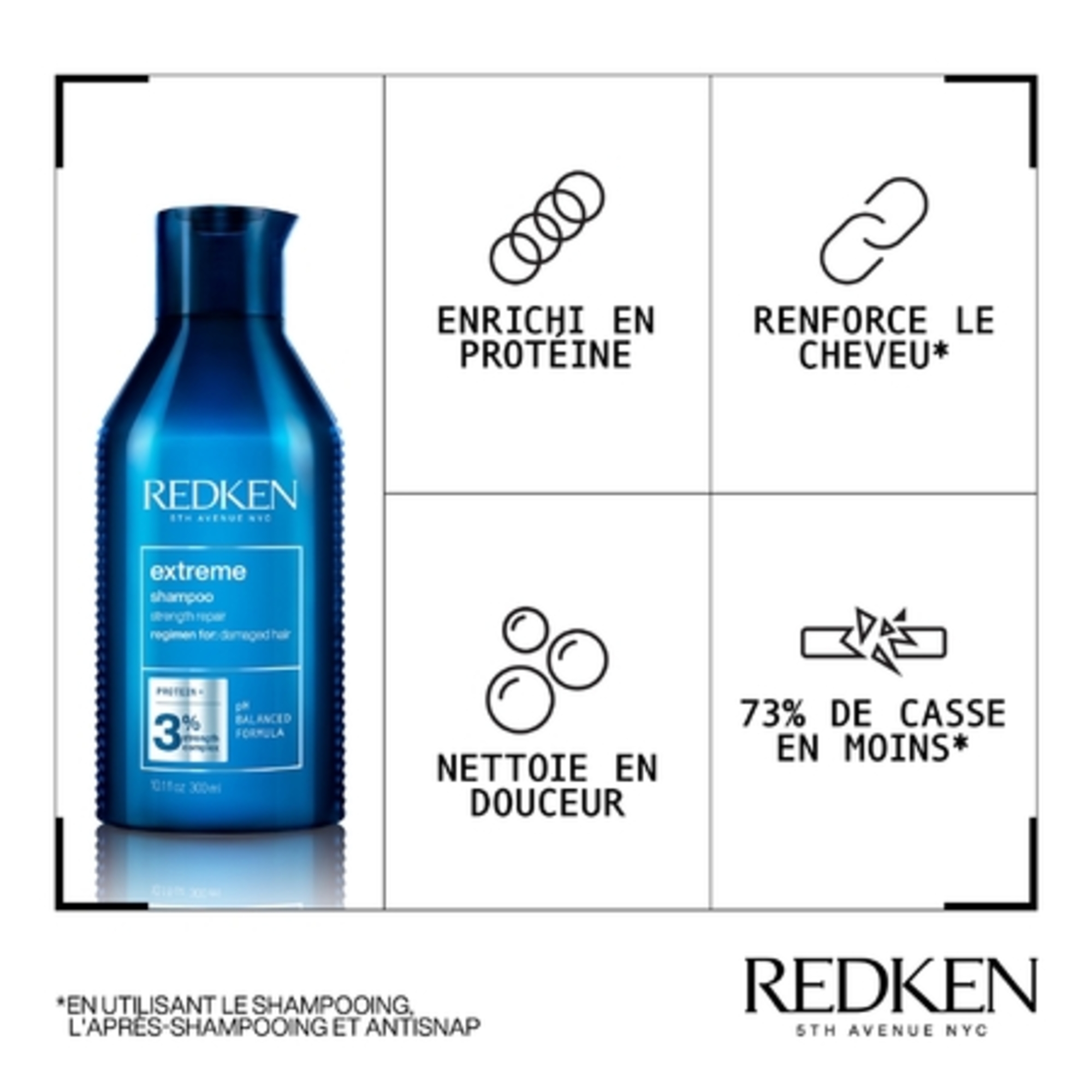 Shampoing fortifiant cheveux fragilisés