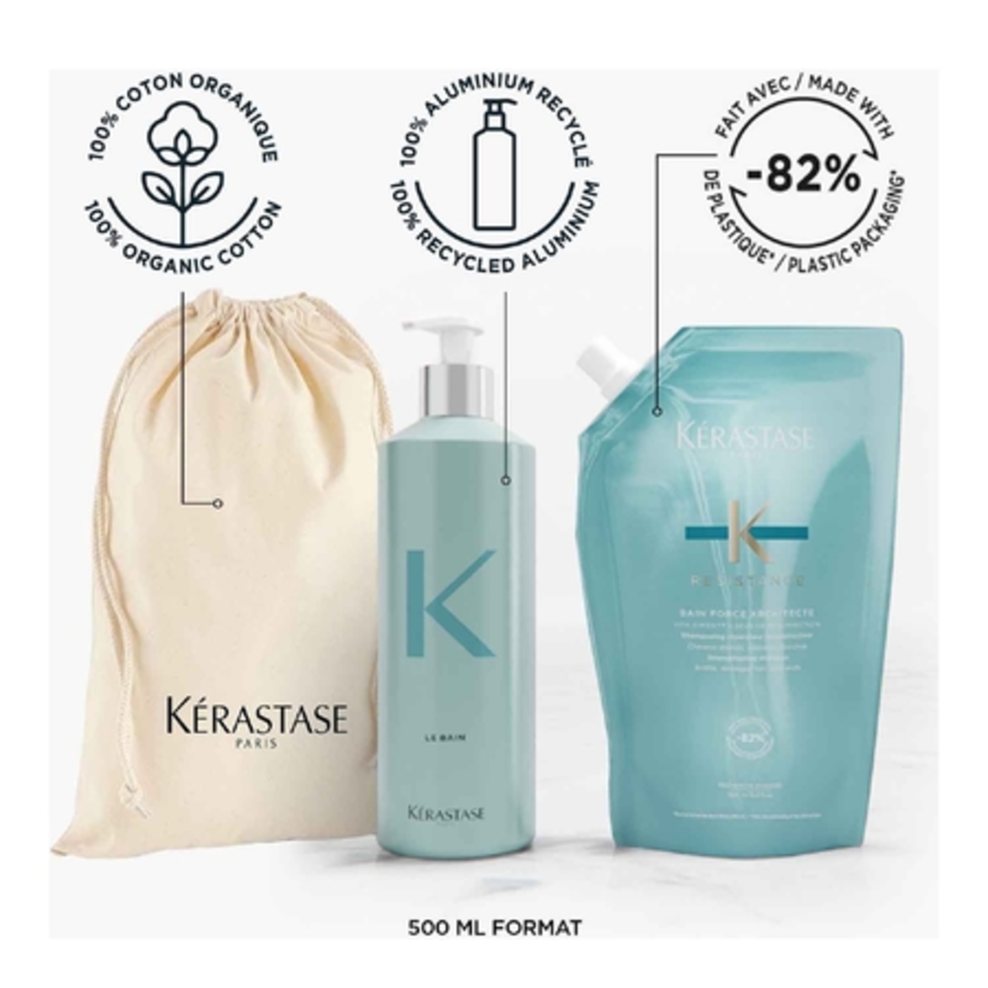 Éco-recharge shampoing bain force architecte