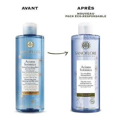 Eau micellaire certifiée bio à l'eau de bleuet pour peaux sensibles