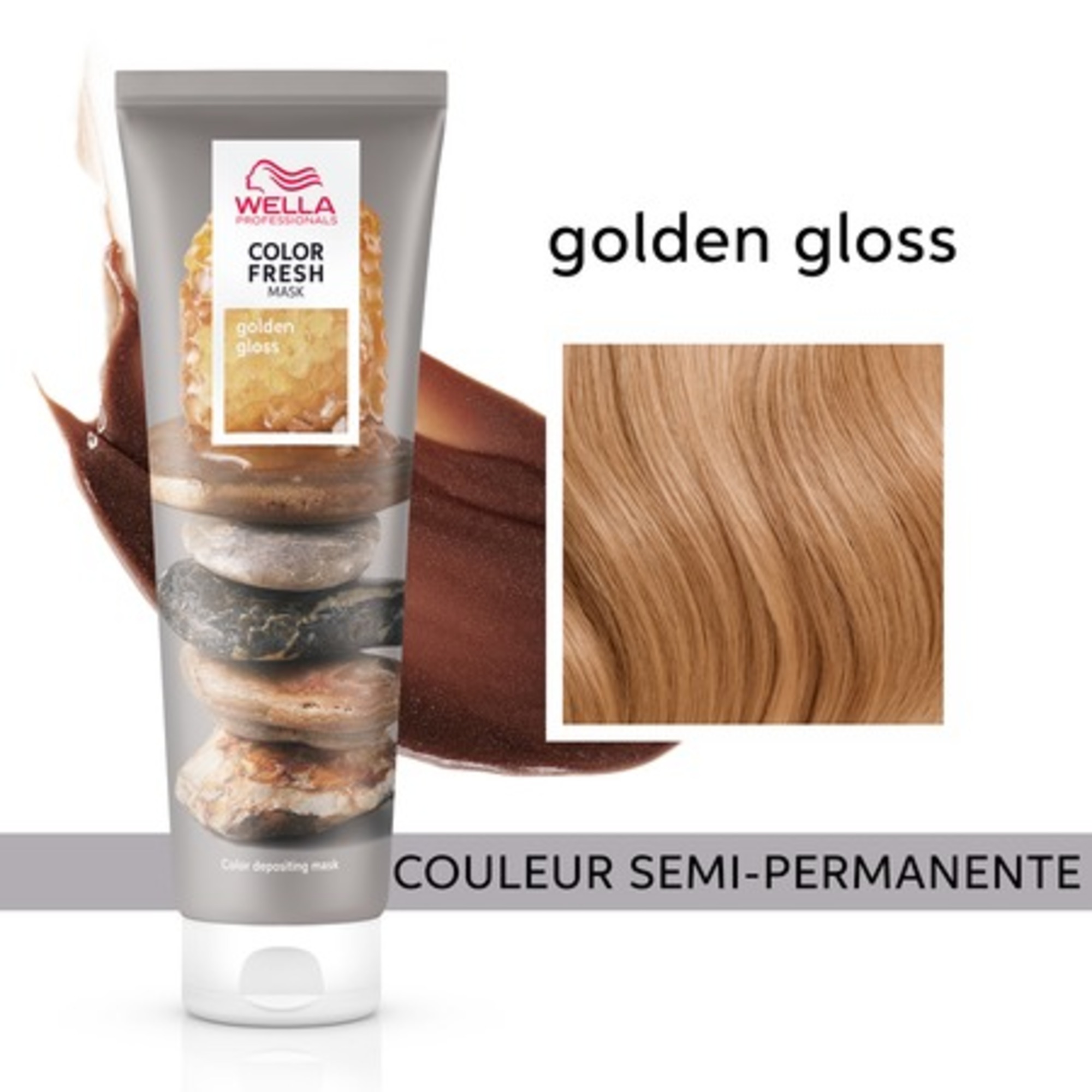 Masque Golden Gloss colorant pour raviver ou transformer votre couleur à domicile
