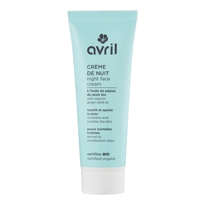 50ML AVRIL SOIN VISAGE Crème de nuit à l'huile de pépins de raisin peaux normales & mixtes certifié bio  1 of 1 