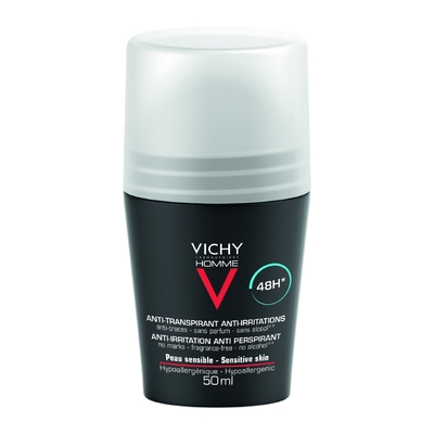 VICHY - Homme V - Déodorant 48h Anti-transpiration Anti-irritation Peaux Sensibles - 50ml