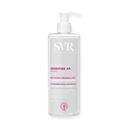 400mL LABORATOIRE SVR SENSIFINE AR EAU MICELLAIRE Nettoyant démaquillant apaisant anti-rougeurs. visage, yeux et lèvres. 1 of 1