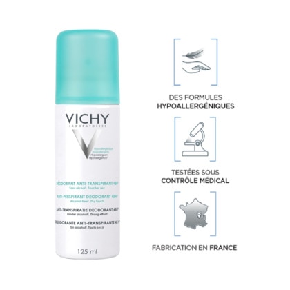 125ML VICHY V HYPOALLERGENIQUE Déodorant 48h anti-transpirant  1 of 4 