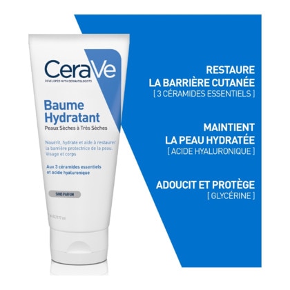 50mL CERAVE CERAVE Baume hydratant 48h visage & corps peaux sèches à très sèches  1 of 4 