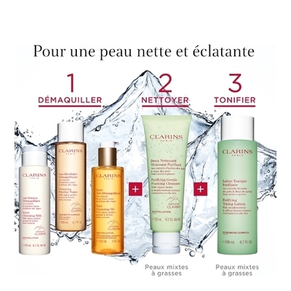 200ML Clarins LOTION TONIQUE Lotion tonique purifiante aux extraits de reine des près & fleur de safran  1 of 4 