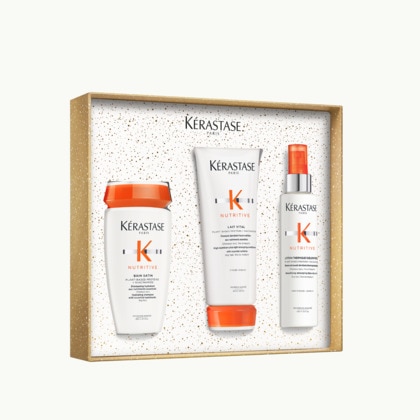 Coffret routine shampoing + soin + lait pour cheveux secs à très secs