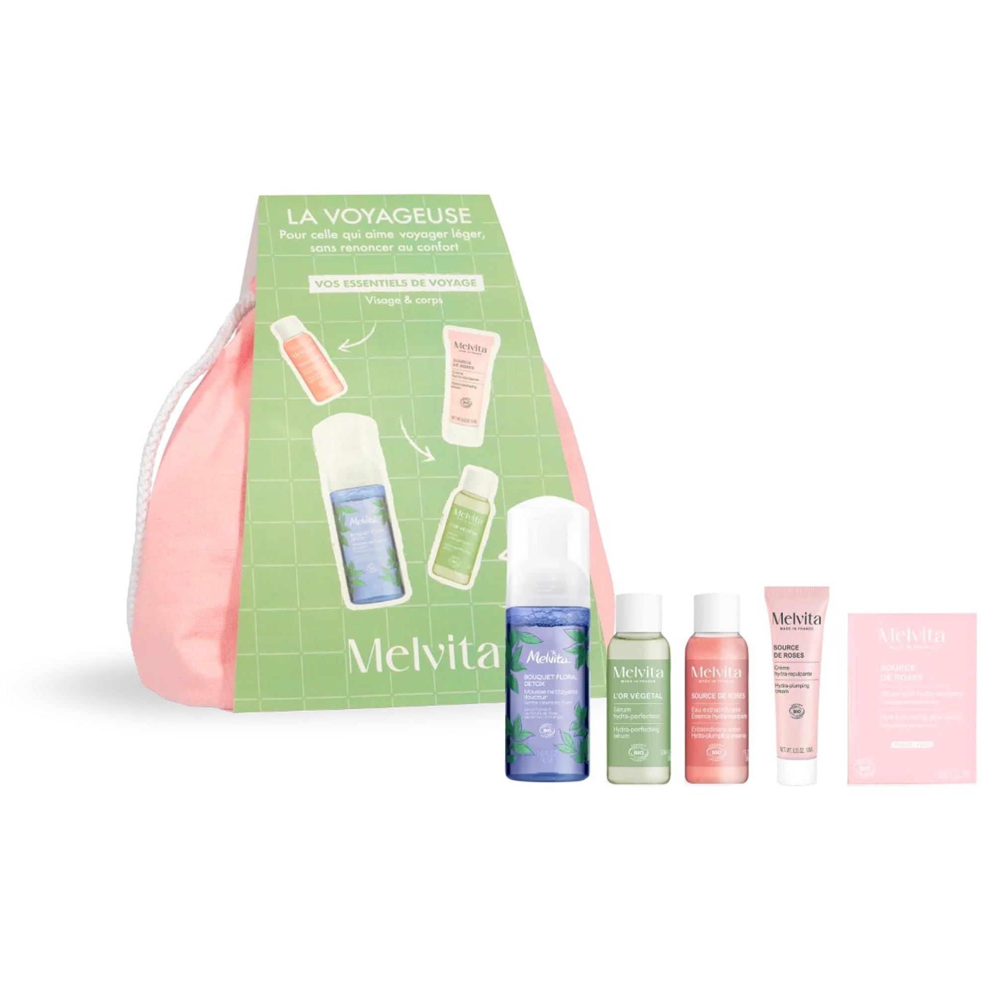 MELVITA LA VOYAGEUSE Pochon - routine visage & corps 1 of 4 Pochon - routine visage & corps