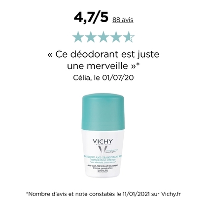 100ML VICHY V HYPOALLERGENIQUE Déodorant 48H anti-transpirant bille  1 of 4 