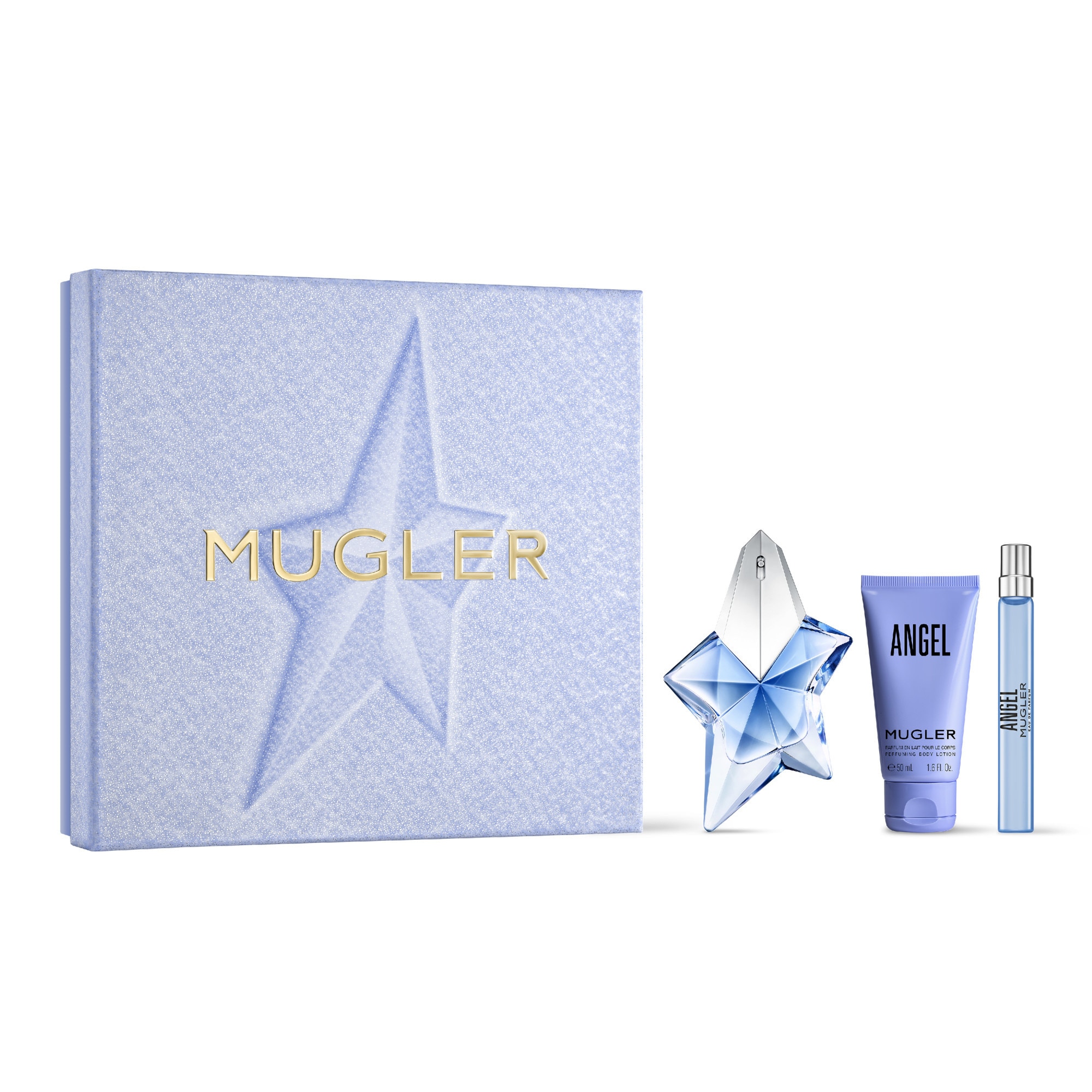 Mugler ANGEL Coffret - eau de parfum + format voyage + lait corps 1 of 1 Coffret - eau de parfum + format voyage + lait corps