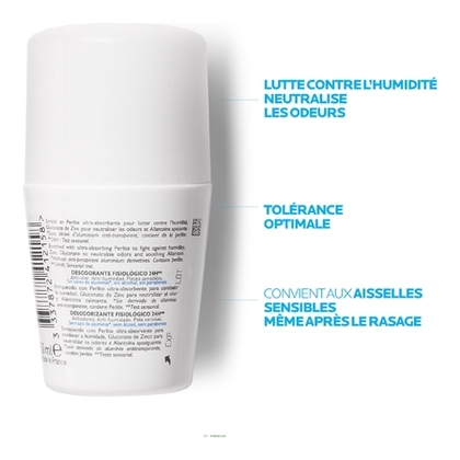 100ML LA ROCHE POSAY DÉODORANT PHYSIOLOGIQUE Déodorant 24h peaux sensibles anti-odeurs anti-humidité - lot de 2  1 of 4 