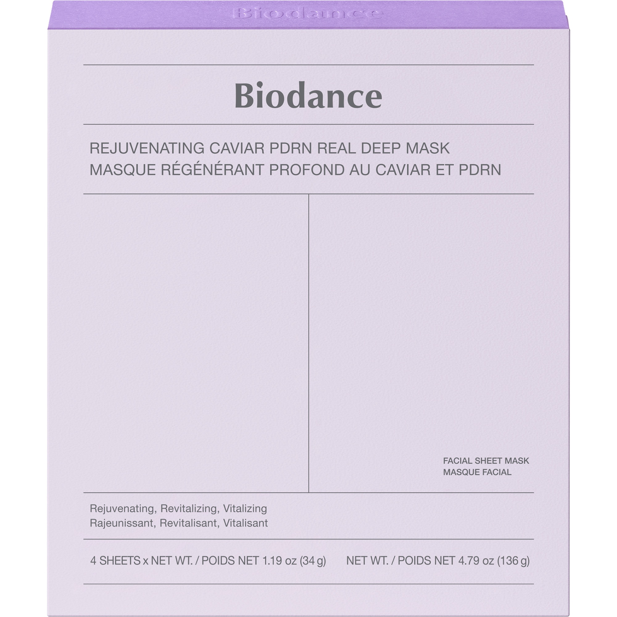  BIODANCE REJUVENATING CAVIAR PDRN Kit de 4 masques hydrogel au pdrn  Kit de 4 masques hydrogel au pdrn
