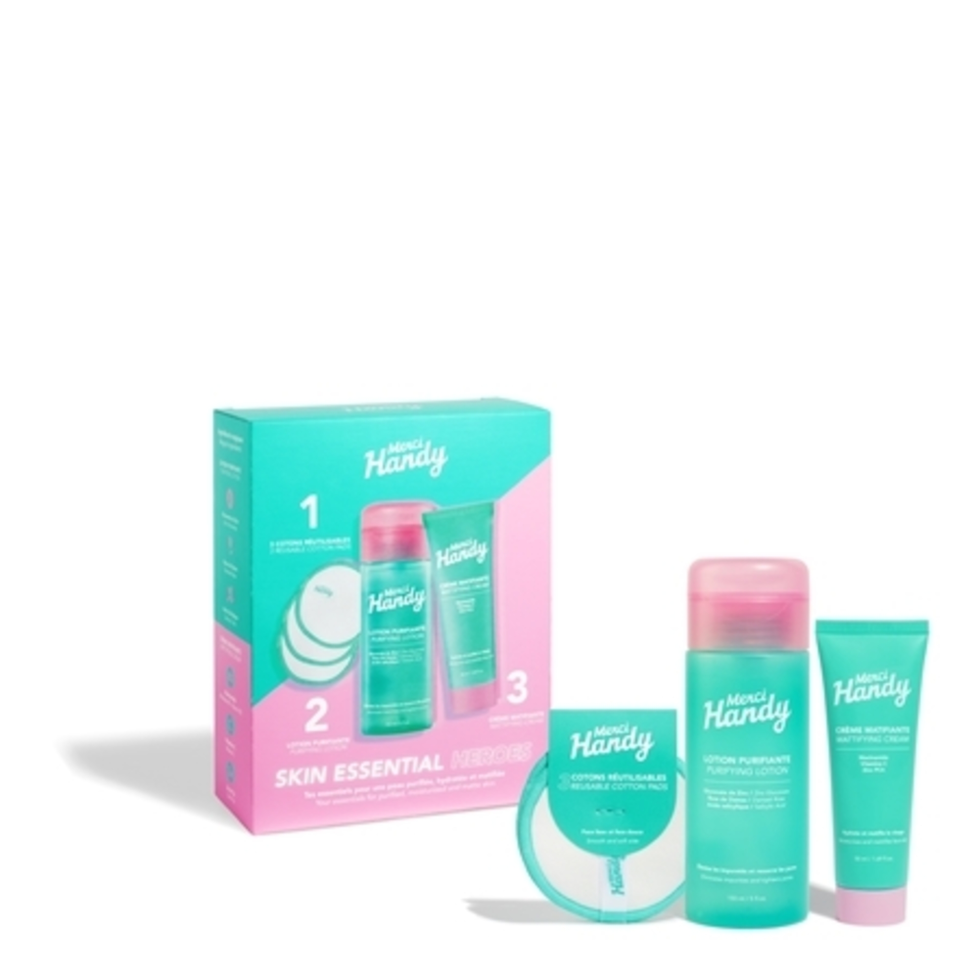 Kit skin essential heroes (crème matifiante + lotion purifiante + 3 cotons)