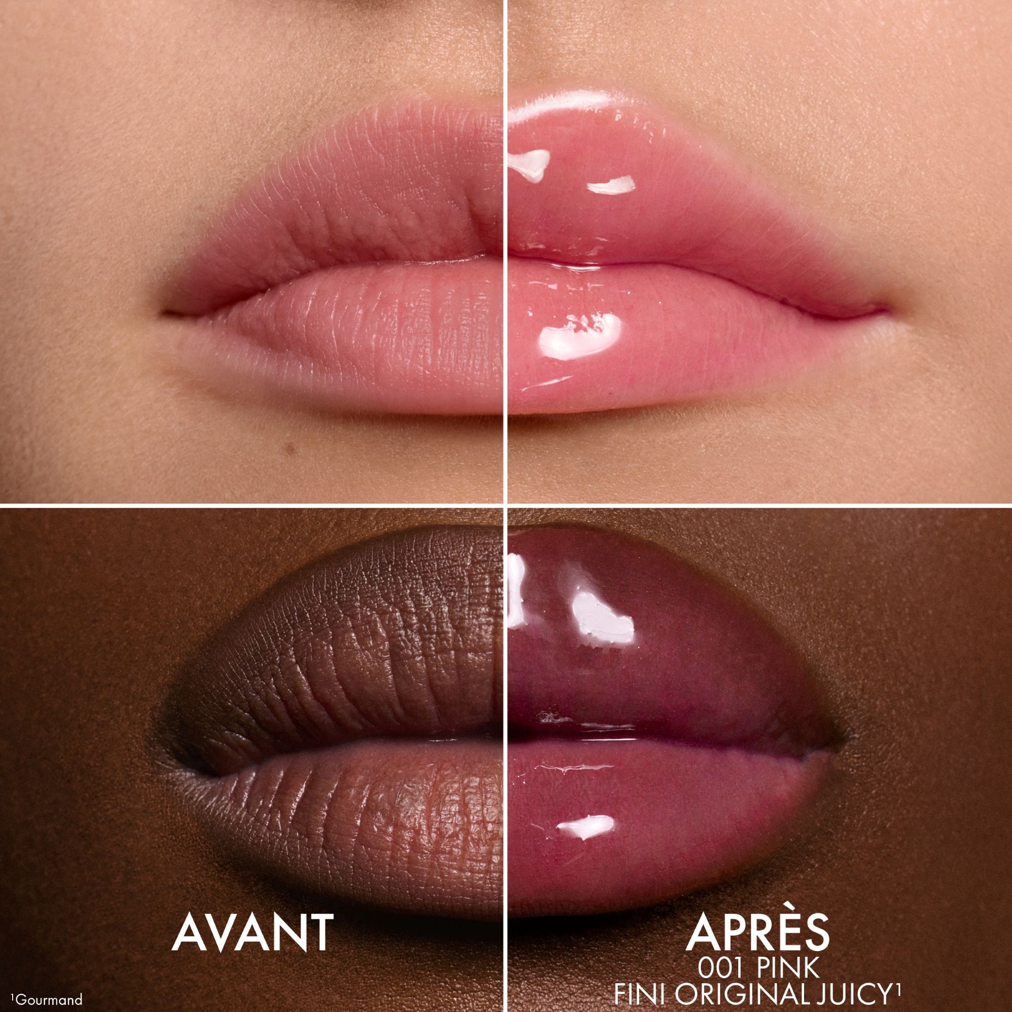 Huile à lèvres hydratante 24h - 3 finis ultra-brillants