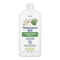 500ML Natessance CAPILLAIRES BIO Shampooing purifiant - tea tree bio et kératine végétale  1 of 2 