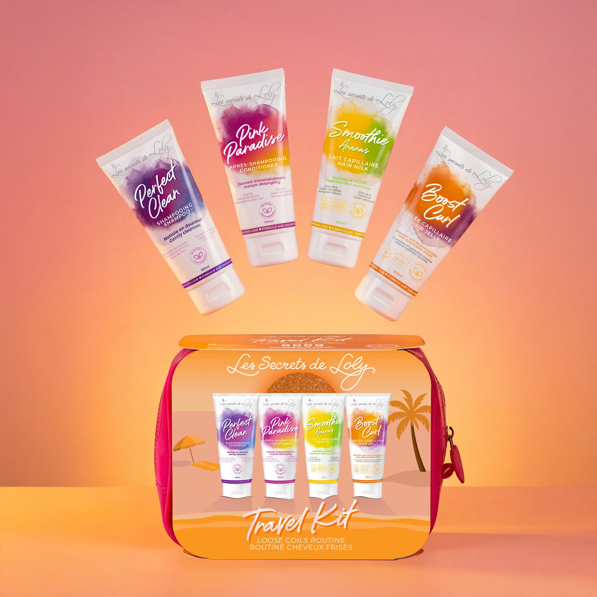  LES SECRETS DE LOLY TROUSSE CHEVEUX FRISÉS Trousse cheveux frisés - format voyage  1 of 4 