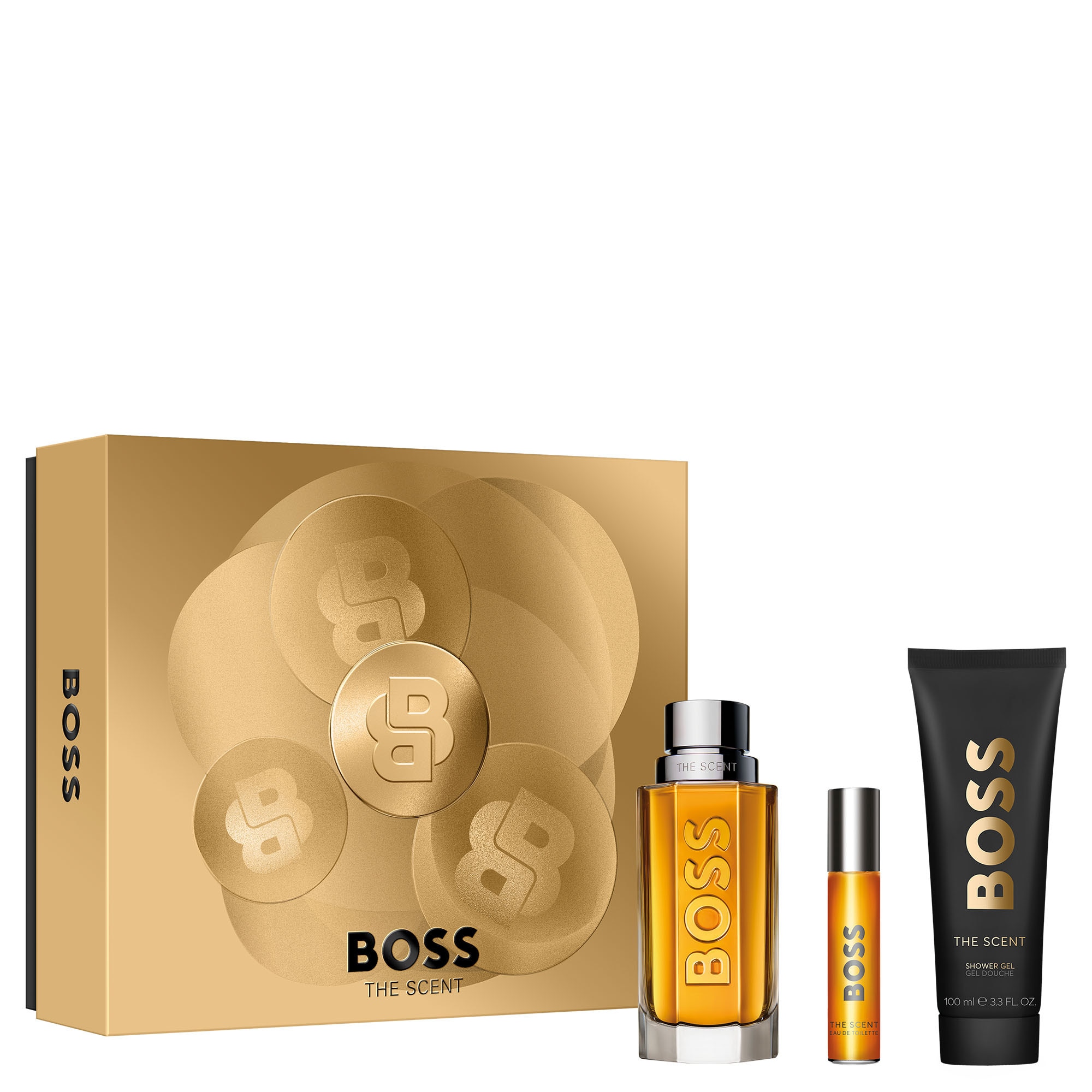  HUGO BOSS BOSS THE SCENT FOR HIM Coffret eau de toilette + gel douche + vaporisateur voyage  Coffret eau de toilette + gel douche + vaporisateur voyage