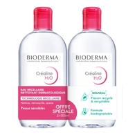1120G BIODERMA CRÉALINE H2O Lot de 2 - eau micellaire démaquillante - peaux sensibles  1 of 2 