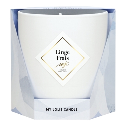  MY JOLIE CANDLE BOUGIE BIJOU Bougie collier or billes noires linge frais les essentielles  1 of 2 