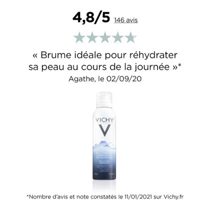 150ML VICHY EAU THERMALE MINERALISANTE Brume apaisante et fortifiante pour le visage et le corps  1 of 4 