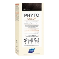  Phyto PHYTOCOLOR Coloration aux pigments végétaux sans ammoniaque 4 CHATAIN <br/> COLORATION PERMANENTE  Kit de coloration  1 of 2 