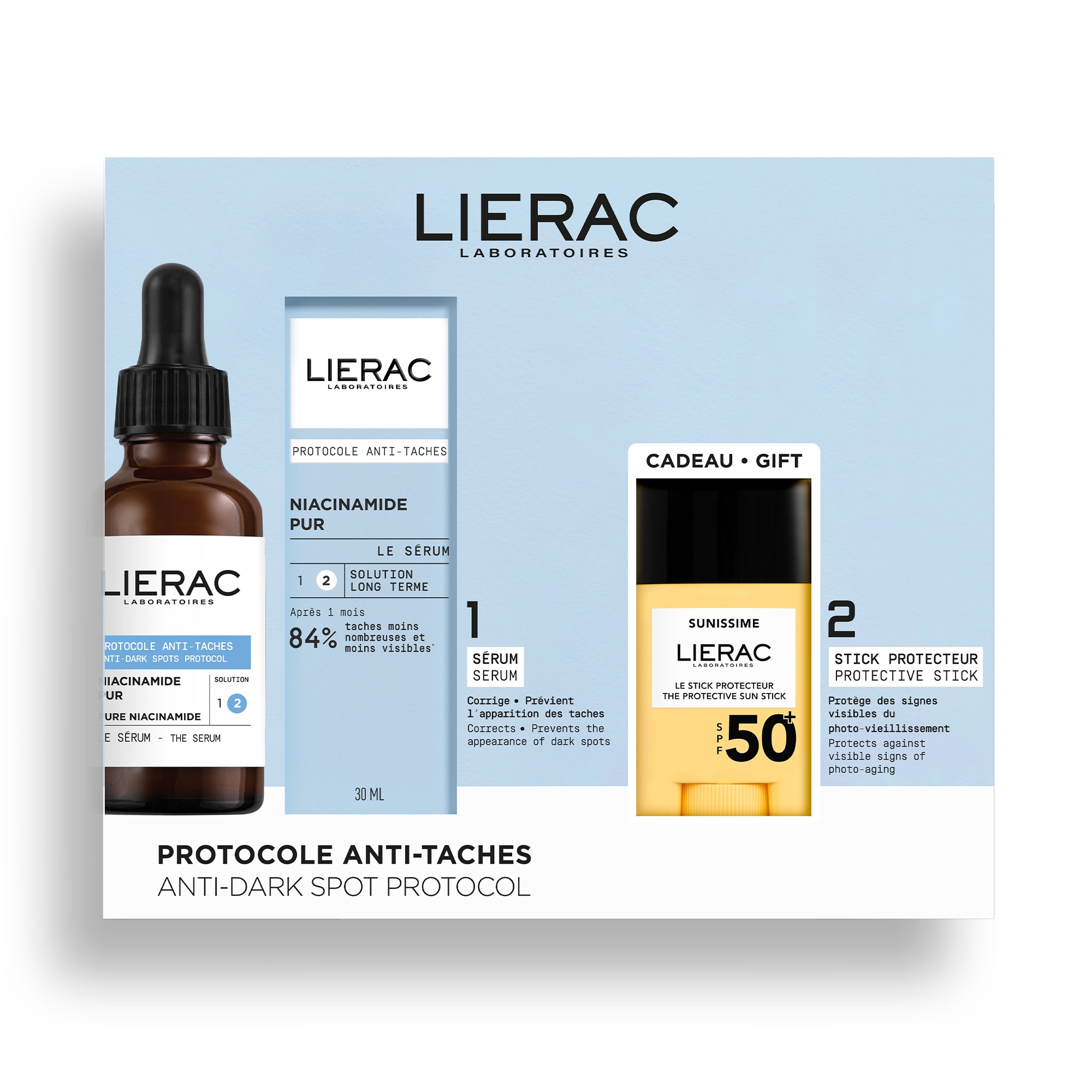 Lierac - Protocole Anti-taches - Coffret - Sérum Anti-taches 30ml + Stick Protecteur Spf50+ 10g Offert