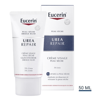 EUCERIN - Urearepair - Crème Visage 5% D'urée - 50ml
