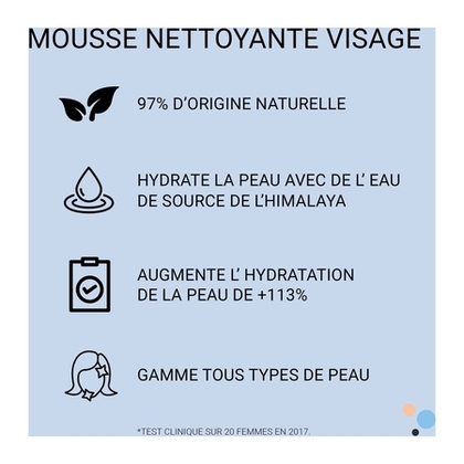 150ML HERBAL ESSENTIALS TOUS TYPES DE PEAU Mousse nettoyante visage 97% d'origine naturelle  1 of 3 