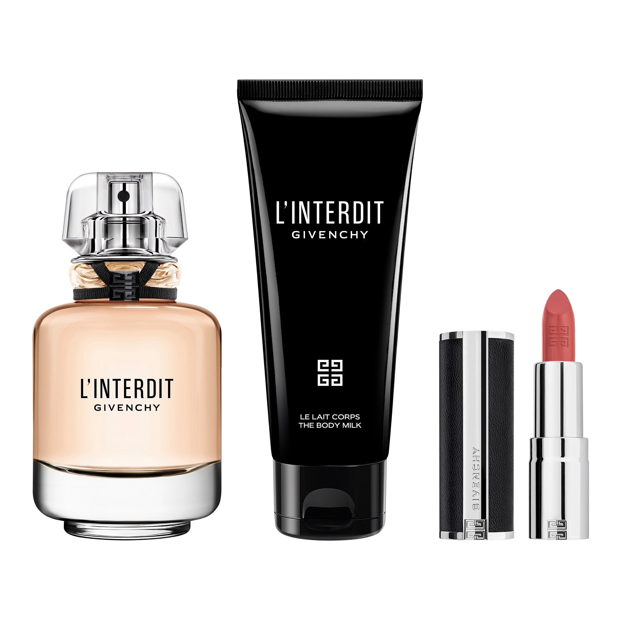 Coffret eau de parfum + lotion hydratante corps + mini le rouge interdit intense silk