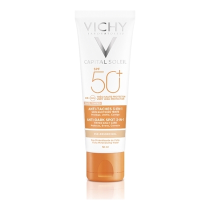 50mL VICHY CAPITAL SOLEIL Soin anti-tâches 3-en-1 soin quotidien teinté SPF50+  1 of 4 