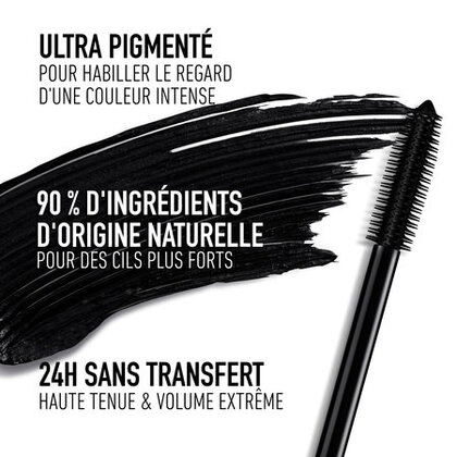 Mascara squeezable volume XXL tenue 24 h - couleur intense et formule soin - 90 % d'ingrédients d'origine naturelle