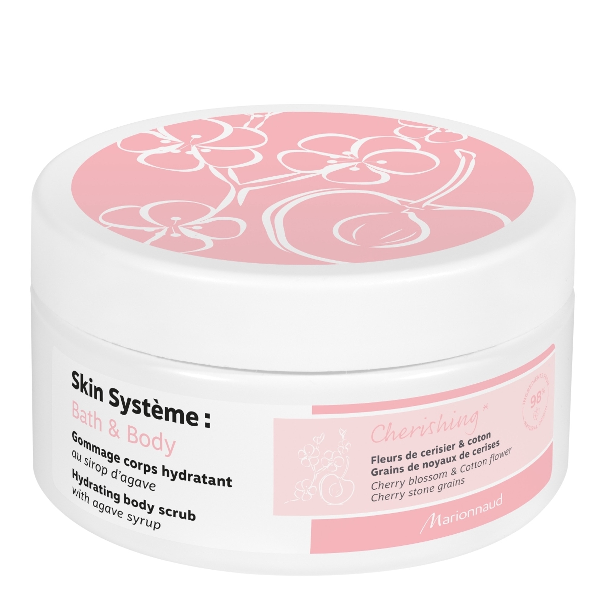 260.6G MARIONNAUD SKIN SYSTÈME : BATH & BODY Gommage corps hydratant fleurs de cerisier & coton 1 of 4 Gommage corps hydratant fleurs de cerisier & coton