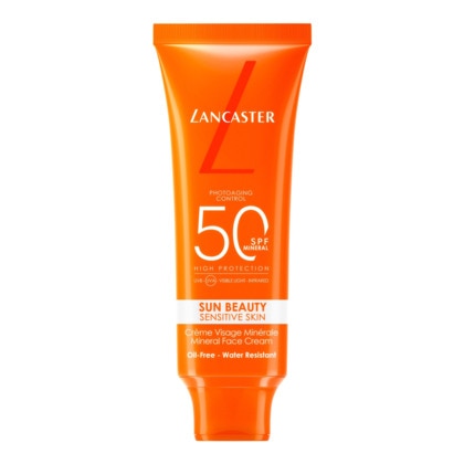 50ML Lancaster SUN BEAUTY Crème visage minérale peaux sensibles sun spf50  1 of 4 